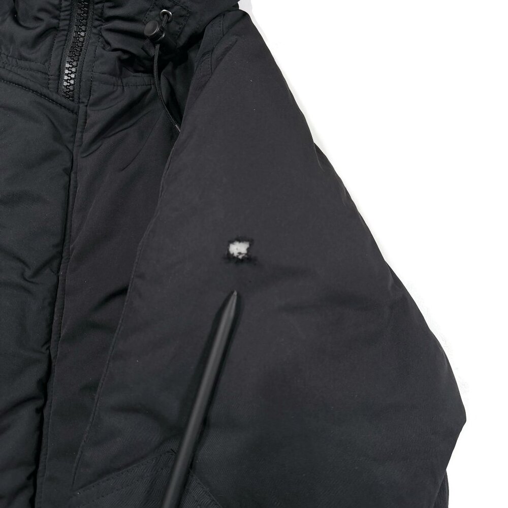 Uniqlo Down Jacket Black Womens Sz 4 Fleece Lined Hood Winter Coat Parka - Picture 12 of 12